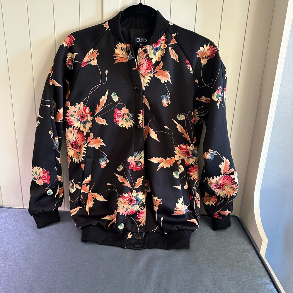 Chaps Women's Black Floral Jacket